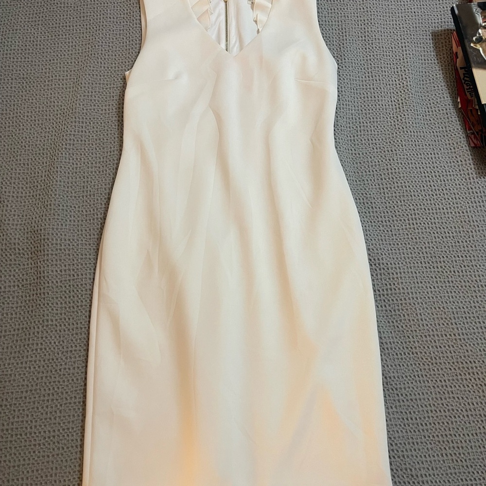Calvin Klein Cream Sleeveless Midi Dress
